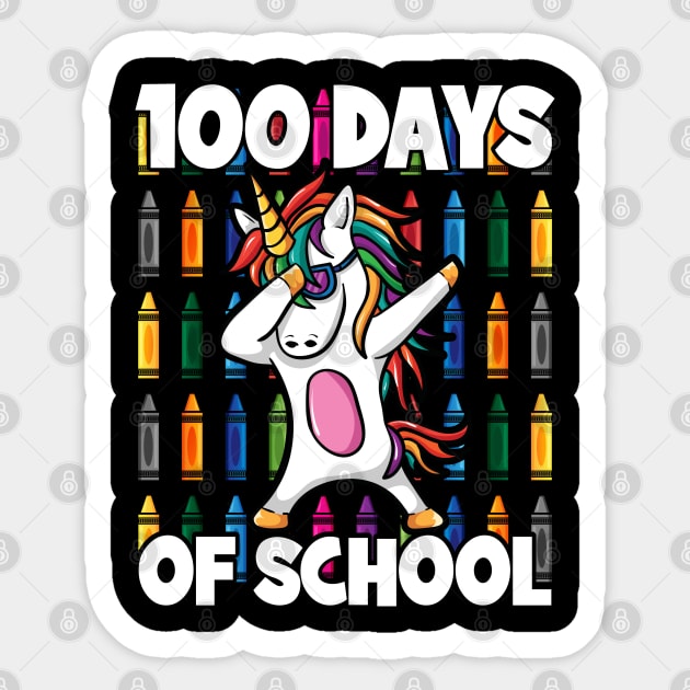 100 Days of School Crayon Dabbing Unicorn Magic Sticker by RadStar